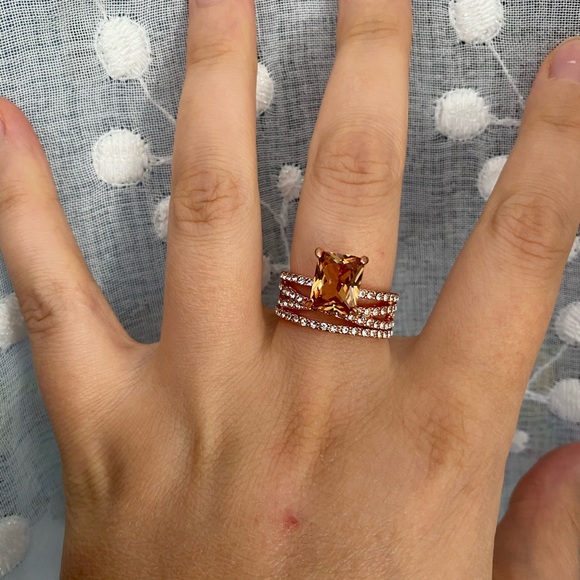 Size 6 Rose gold plated morganite ring - Picture 3 of 7